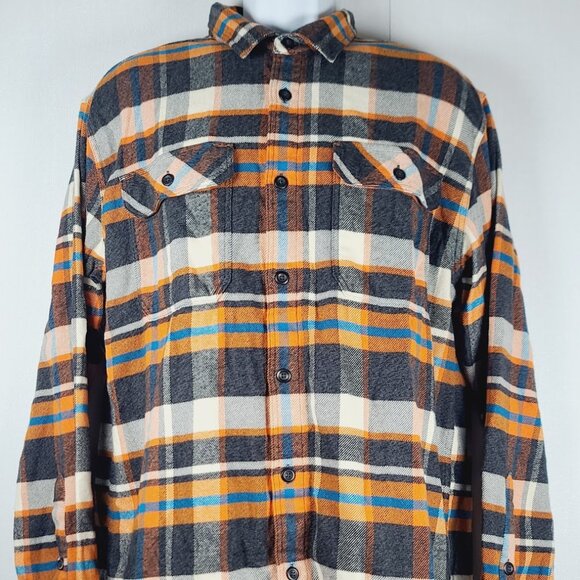 Patagonia Men's Multicolor Long Sleeve Fjord Midweight Flannel Shirt Size L - Picture 2 of 7